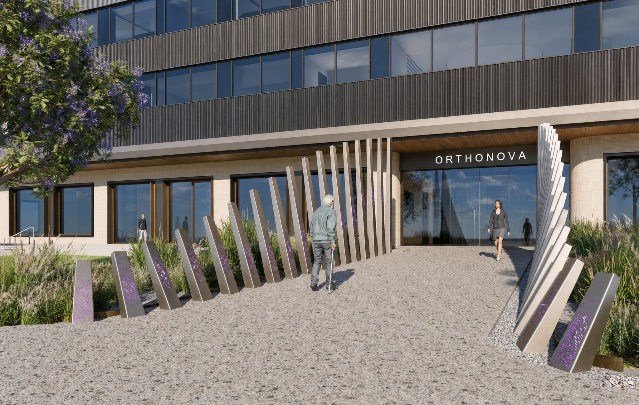 Orthonova — Entry Statement with programmable lighting, St. John of God, Murdoch