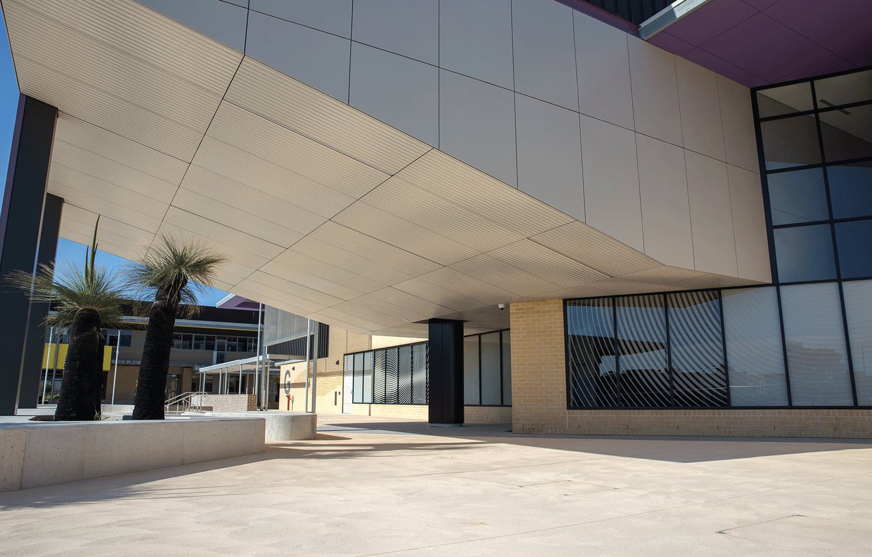 Rhythm and Flow II — Integrated brick, glazing and CFC soffit, Yanchep Secondary College