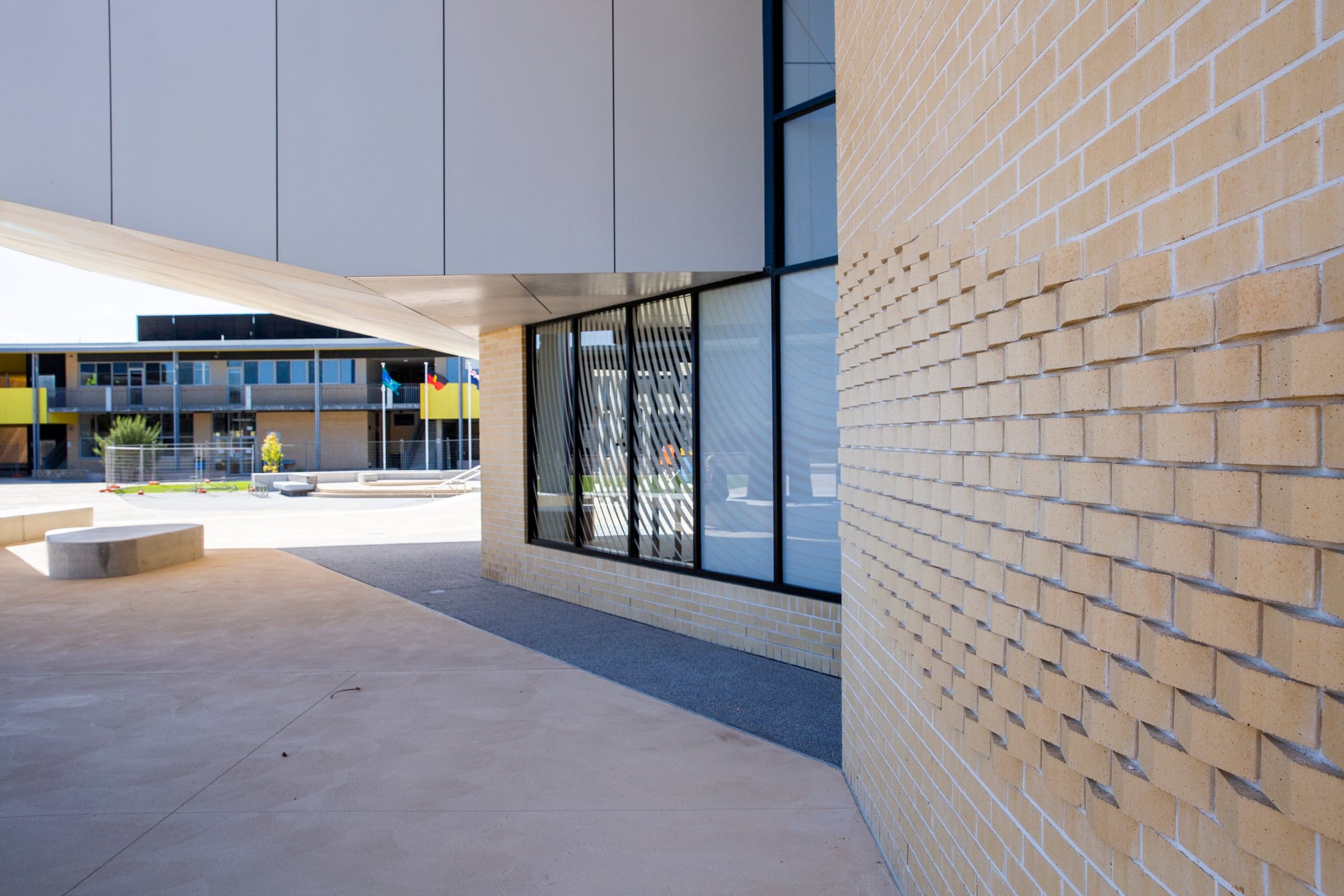Rhythm and Flow II — Integrated brick, glazing and CFC soffit, Yanchep Secondary College