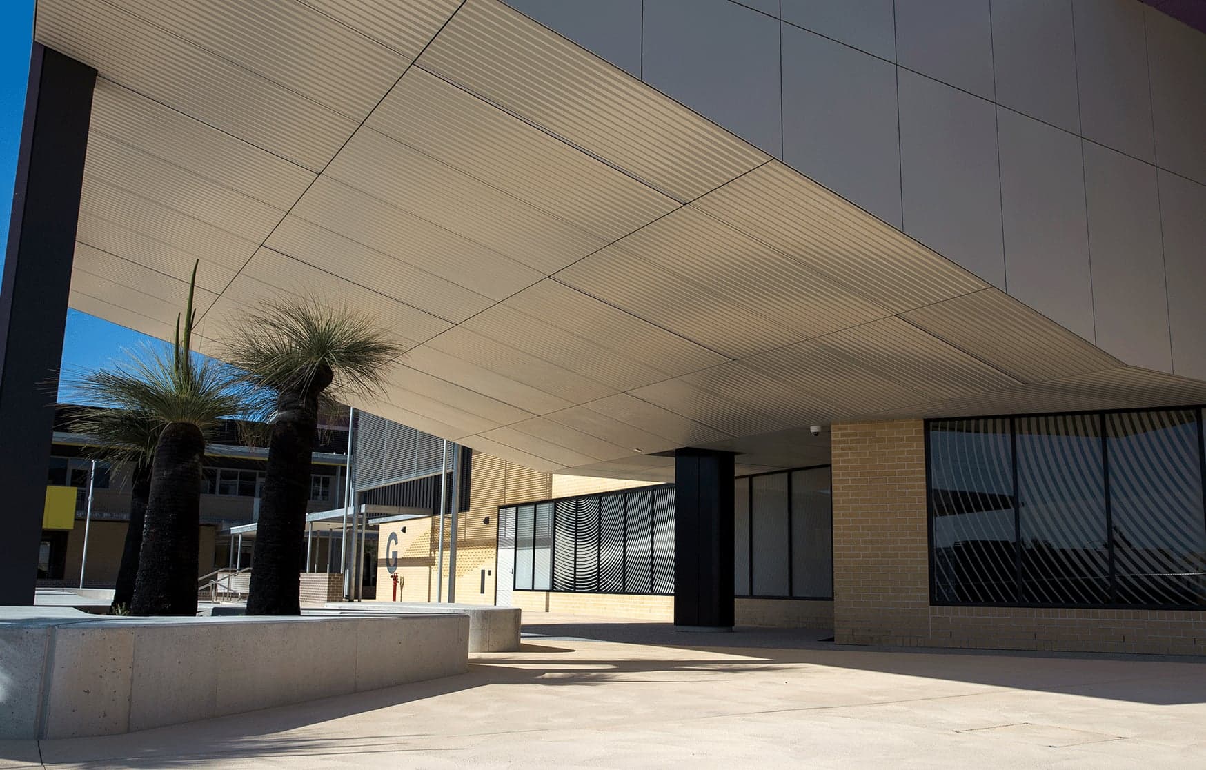 Rhythm and Flow II — Integrated brick, glazing and CFC soffit, Yanchep Secondary College