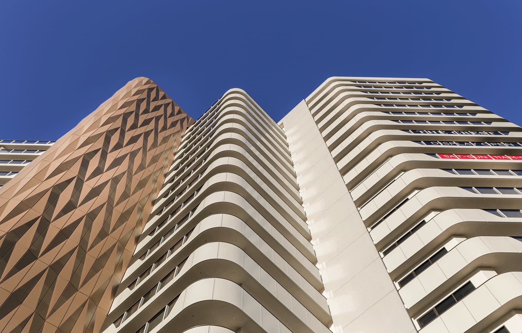 Folding Light — Artwork Facade, The Crest Apartments, Burswood