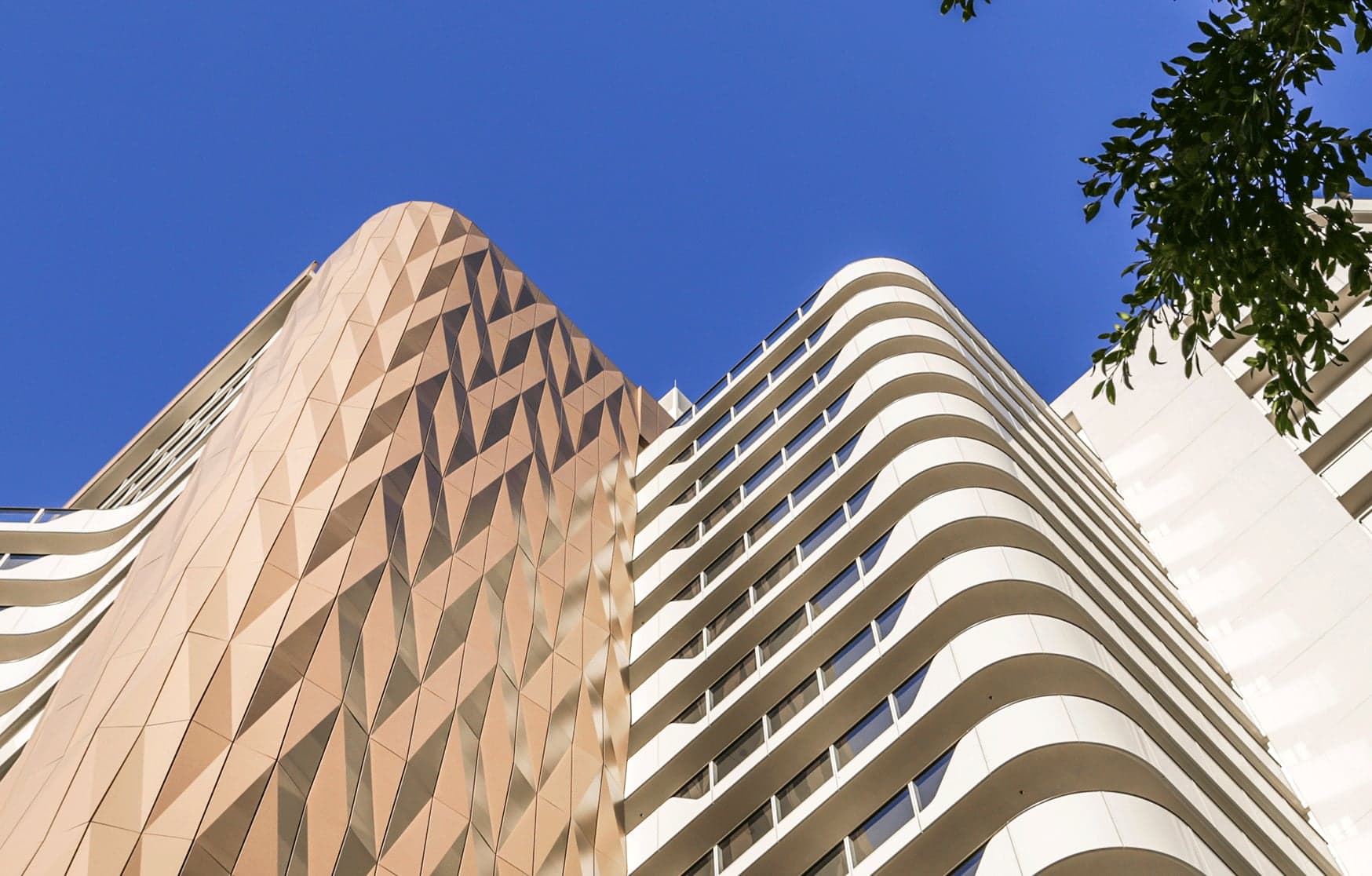Folding Light — Artwork Facade, The Crest Apartments, Burswood